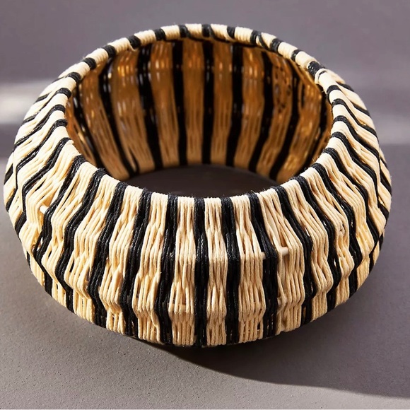 Anthropologie Jewelry - Anthropologie Rosamund Woven Pull-On Bangle Rattan Bracelet NWT